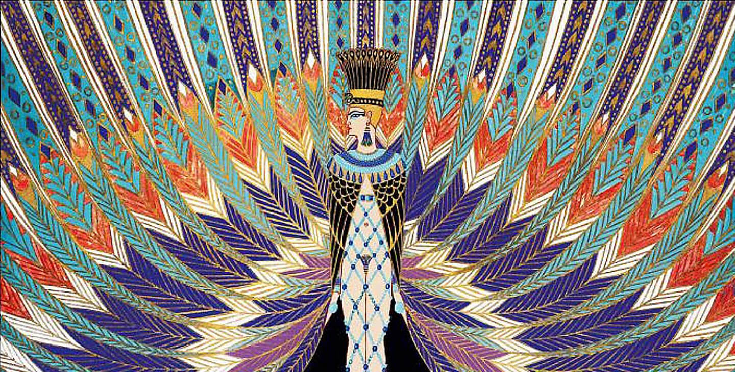 erte dress designs Erté's Illustrations Captured the Look of an Era – Martin Lawrence Galleries Zara belted printed cotton Vintage Rockmuster COLOR:Moroccan Red erte 1920s