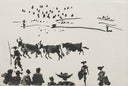 Los Cabestros Retiran al Toro Manso (La Tauromaquia, B.959), 1959 by Pablo Picasso detail