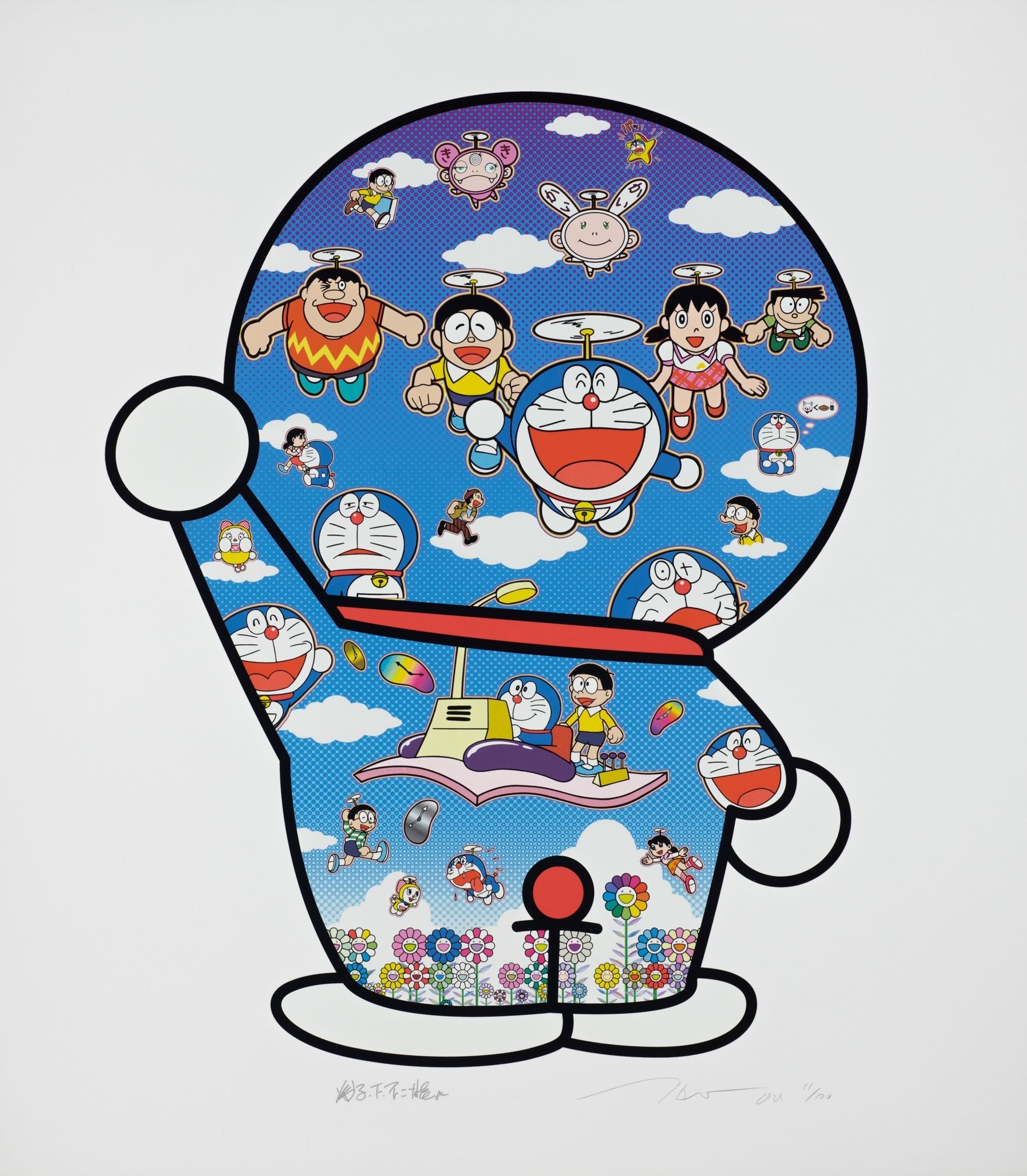 Doraemon and Friends Under the Blue Sky, 2021 by Takashi Murakami