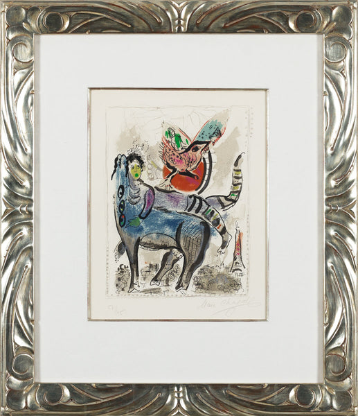 子犬　Marc Chagall 抽象画 金色フレーム 子犬 Marc Chagall 抽象画 金色フレーム 子犬 Marc Chagall 抽象