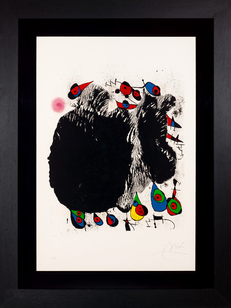 Joan Miró 無題 リトグラフ 黒フレーム