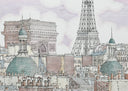 Paris. Rooftops with the View of Arc de Triomphe and Eiffel Tower, 2023