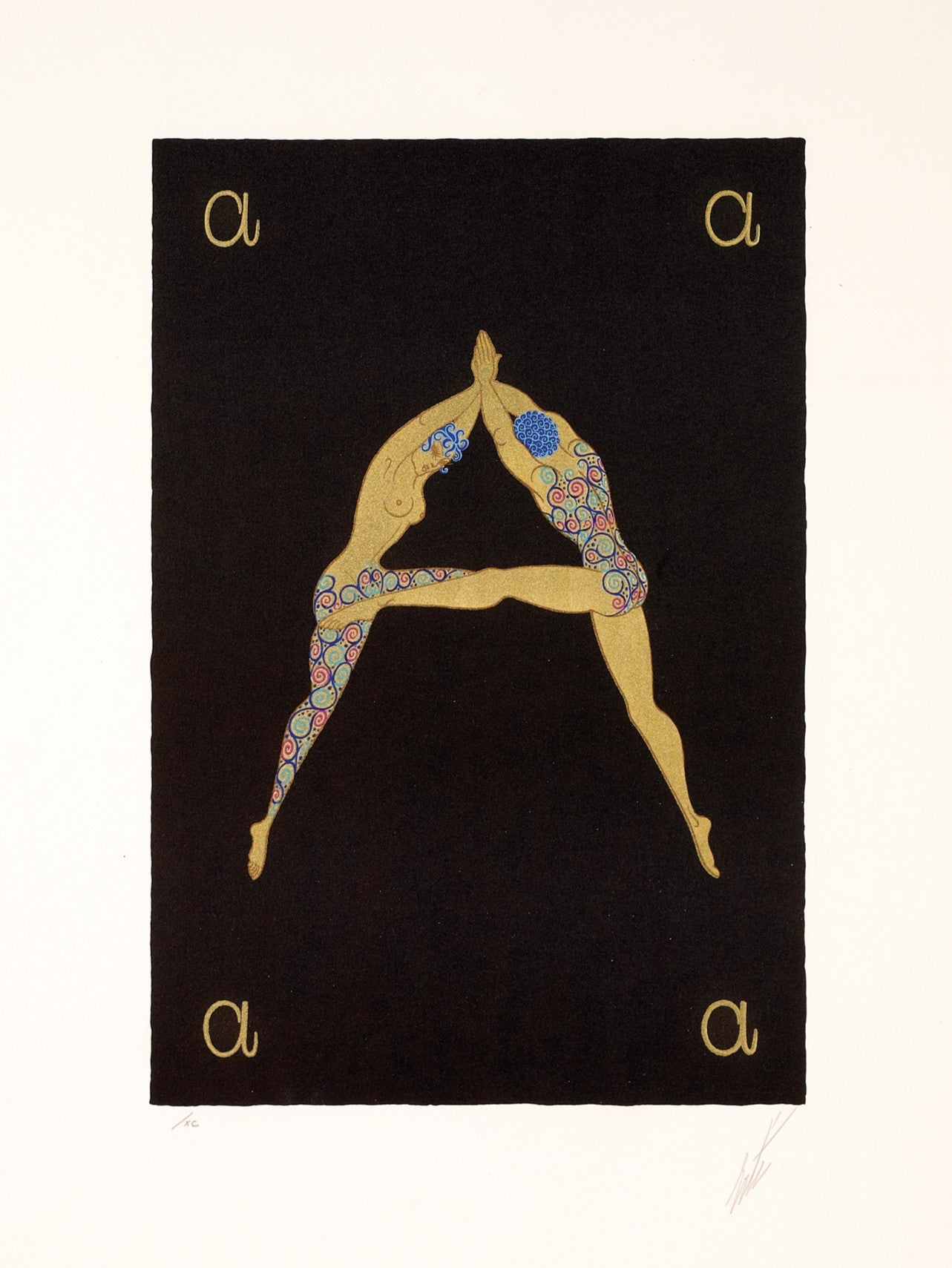 【限界値下】エルテ（Erte）の「アルファベットシリーズ」の「Letter W」 Letter A, 1976 by Erté - Romain de Tirtoff | Martin Lawrence Galleries