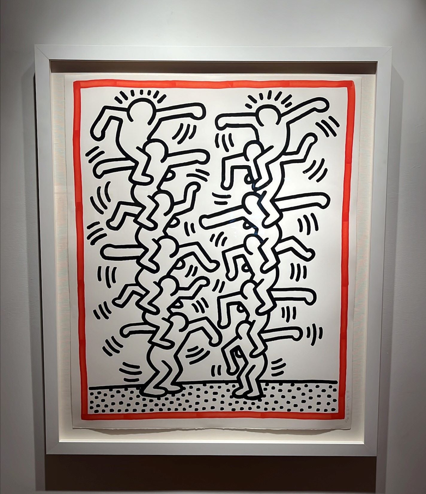 Keith Haring - People Ladder (Three Lithographs) framed