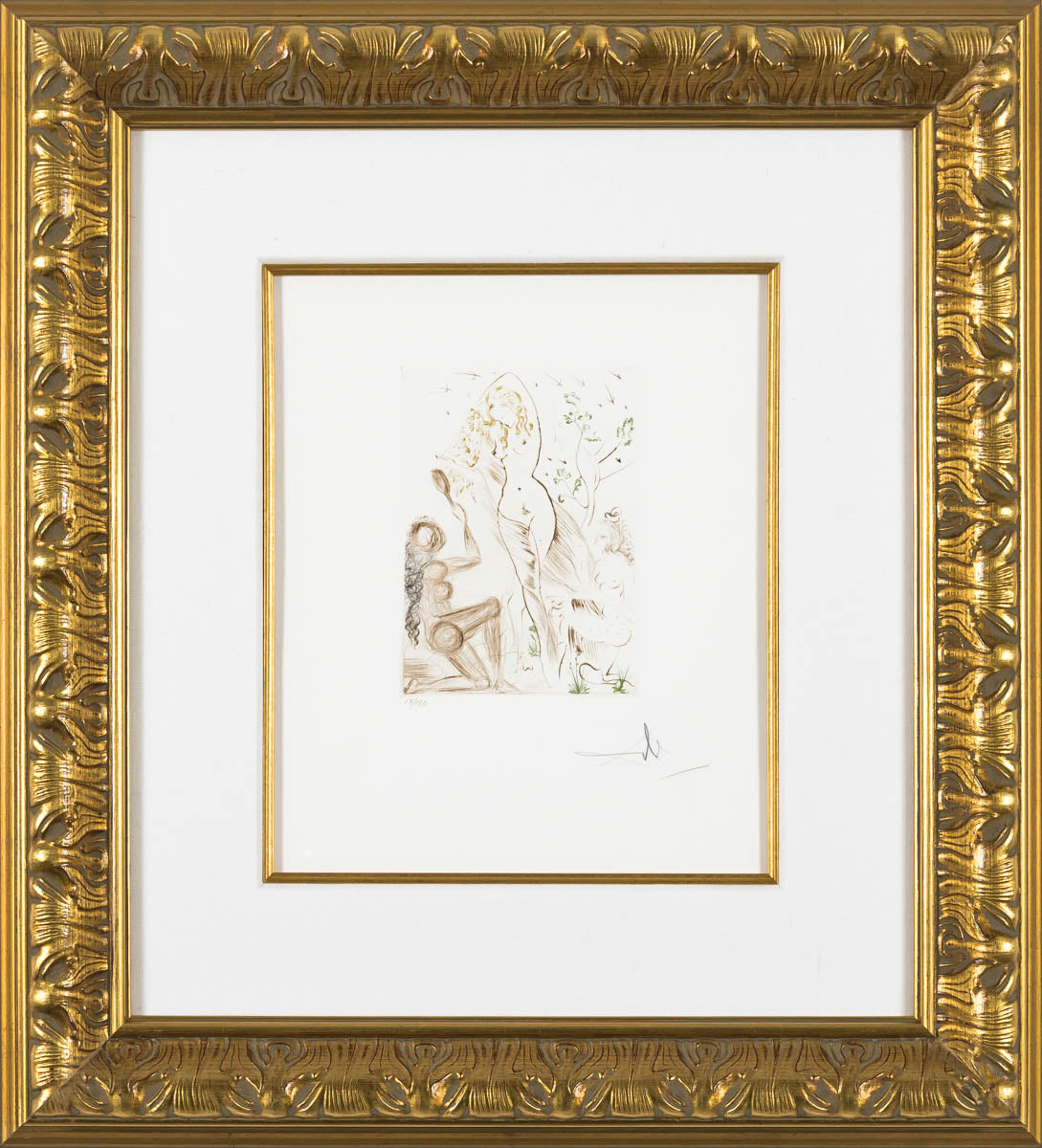 Blanchefleur, 1972 (Le Decameron, Plate H) by Salvador Dalí framed