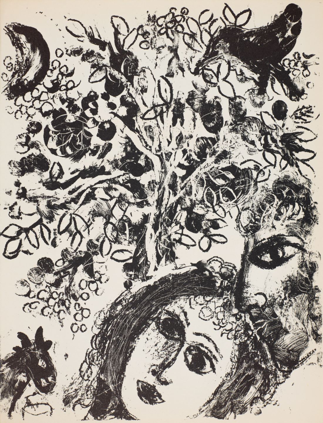 Couple Beside Tree (M.292), 1960 by Marc Chagall | Martin Lawrence ...