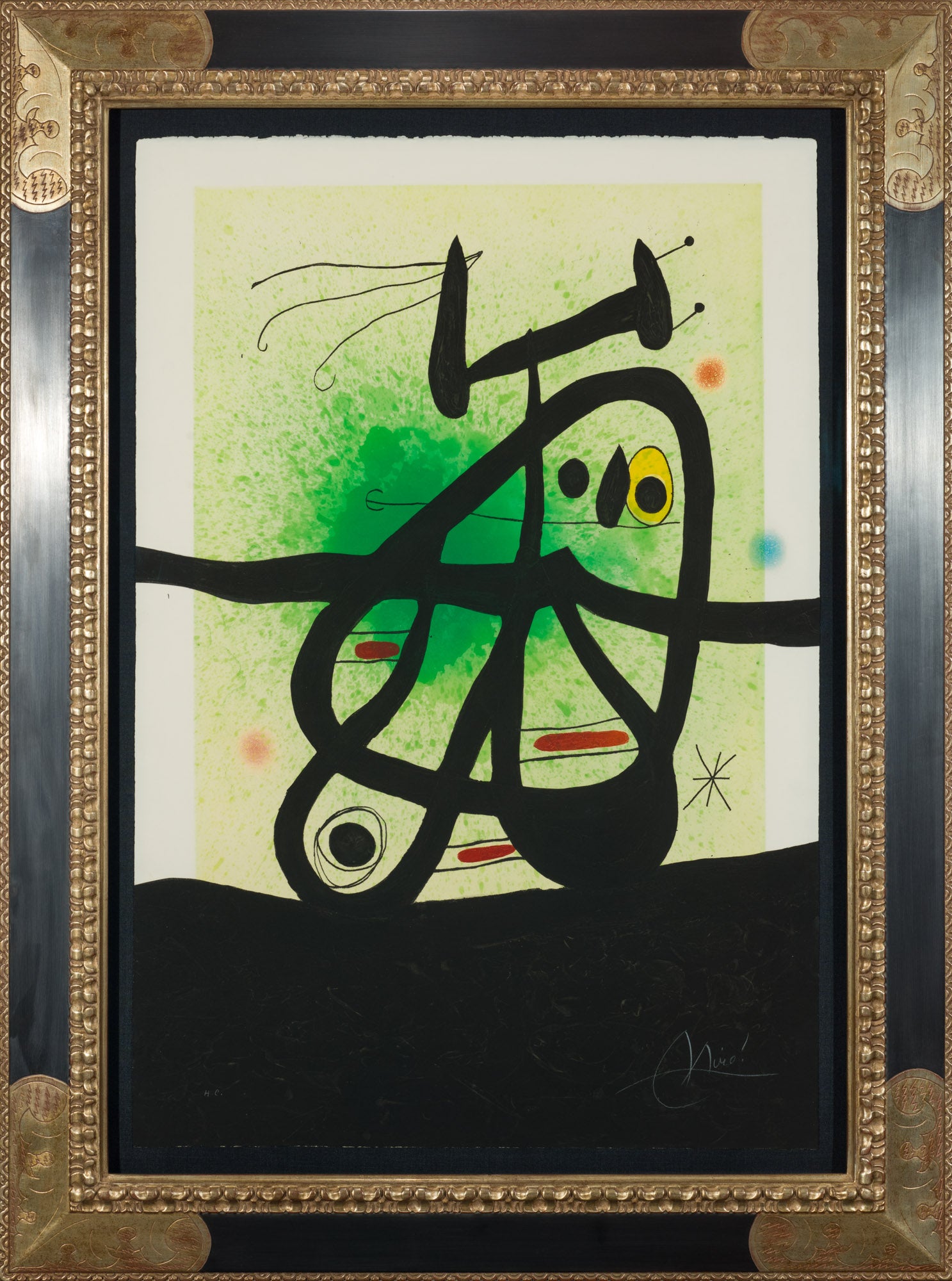 L'Oiseau Mongol (D.513) by Joan Miró  framed