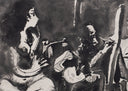 Painter at Work with Bearded Model and a Seated Spectator (B.1130) (Les Bleus de Barcelone), 1963