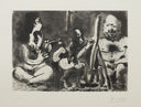 Painter at Work with Bearded Model and a Seated Spectator (B.1130) (Les Bleus de Barcelone), 1963