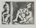 Pablo Picasso - Painter and Model with a Bow in Hair (B.1161), 1967