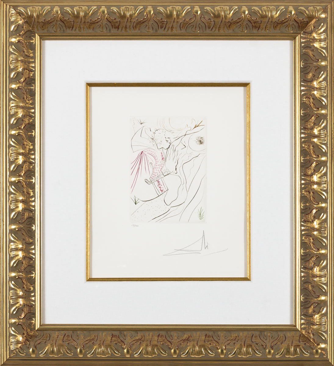 Le Péché Partagé, 1972 (Le Decameron, Plate A) by Salvador Dalí framed