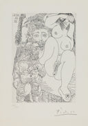 Young Courtesan with a Gentleman, a Sculptor, and an Allured Old Man (347 Series, B.1665), 1968 by Pablo Picasso