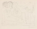 Sculptor and Model Watching Three Jugglers (Vollard Suite, B.163), 1939 by Pablo Picasso