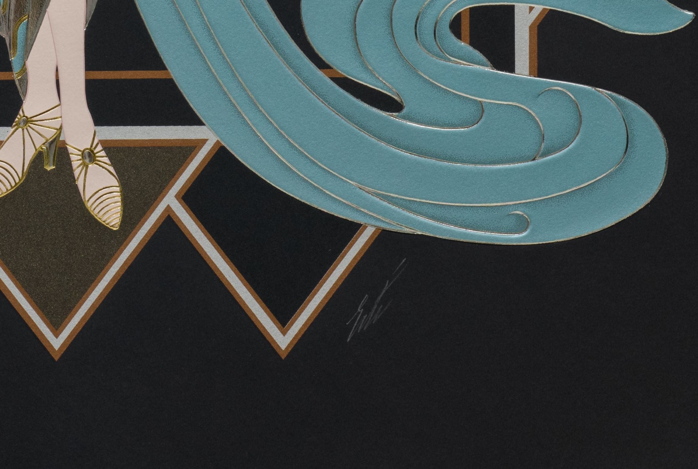 California (Turquoise Dress), 1989 by Erté - Romain de Tirtoff