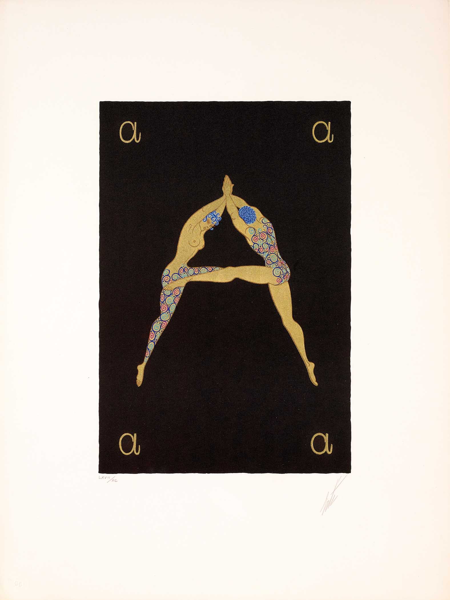 【年末価格】エルテ（Erte）の「アルファベットシリーズ」の「Letter W」 Erté | Letter W - Letters of the Alphabet (1976) | Available for