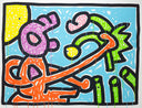 Flowers (Blue), 1990 by Keith Haring