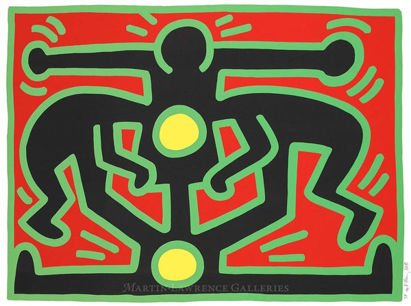Keith Haring、No.2、希少画集画、新品額装付、状態良好 Growing #2, 1988 by Keith Haring | Martin Lawrence Galleries