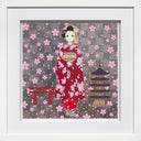 Maiko of Kyoto, Cherry Blossoms on Red, 2024