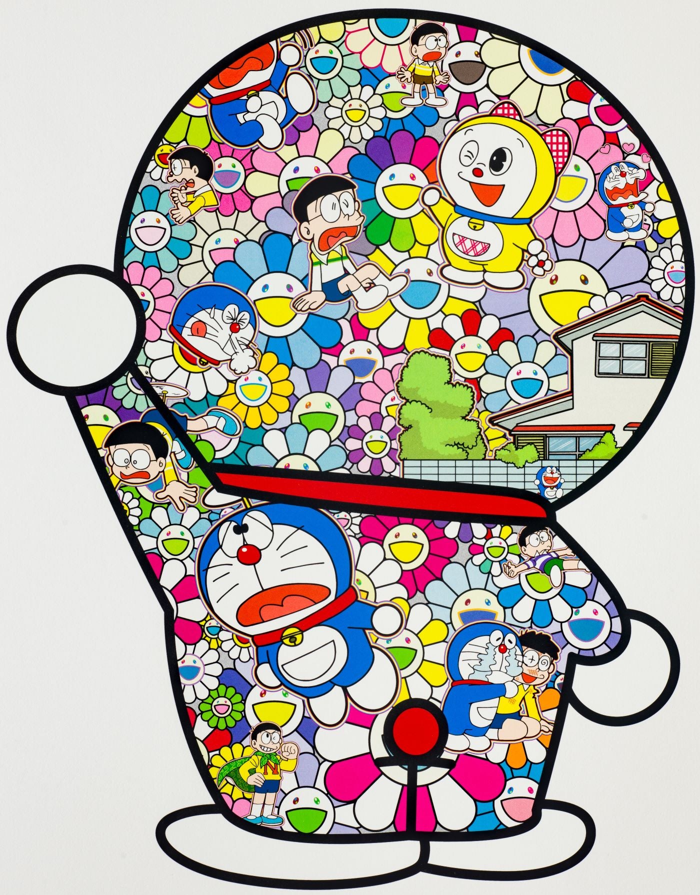 Doraemon in the Field of Flowers, 2019 by Takashi Murakami