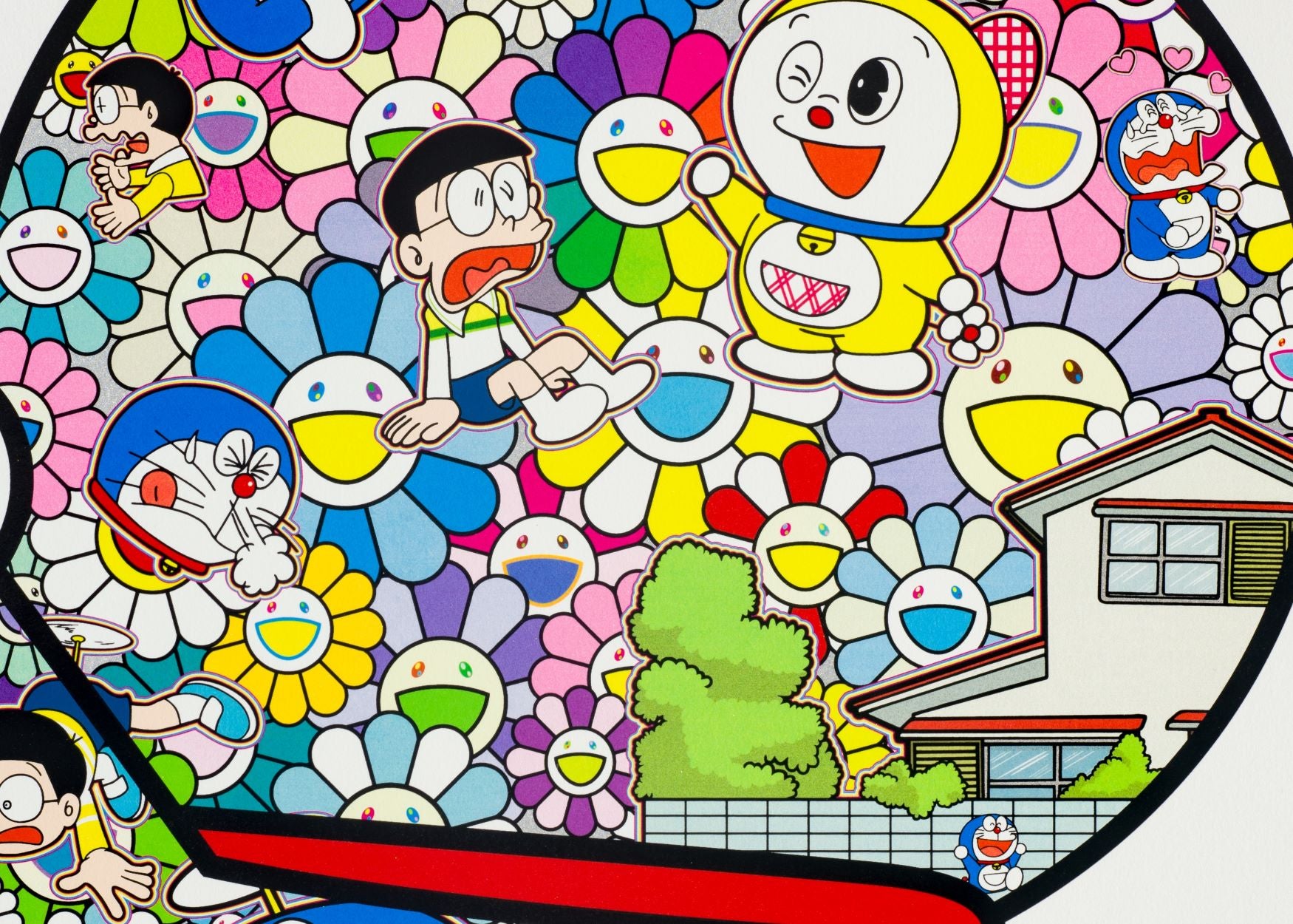 Doraemon in the Field of Flowers, 2019 by Takashi Murakami
