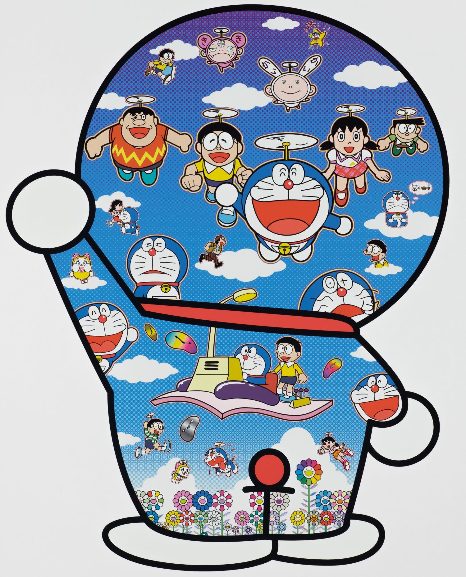 Doraemon and Friends Under the Blue Sky, 2021 by Takashi Murakami