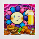 Murakami.Flower #1527 Drunk with Draft Beer, 2024 by Takashi Murakami