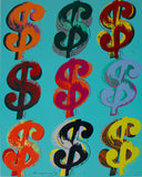 $ (9) (FS.II.285-286) (Blue), 1982 by Andy Warhol