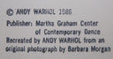 Satyric Festival Song (FS.II.387, Martha Graham), 1986 by Andy Warhol