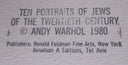 238 - The Marx Brothers (FS.II.232, Ten Portraits of Jews of the Twentieth Century), 1980
