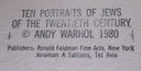 The Marx Brothers (FS.II.232, Ten Portraits of Jews of the Twentieth Century), 1980
