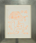 Keith Haring - Untitled (Orange Drawing), 1987 framed