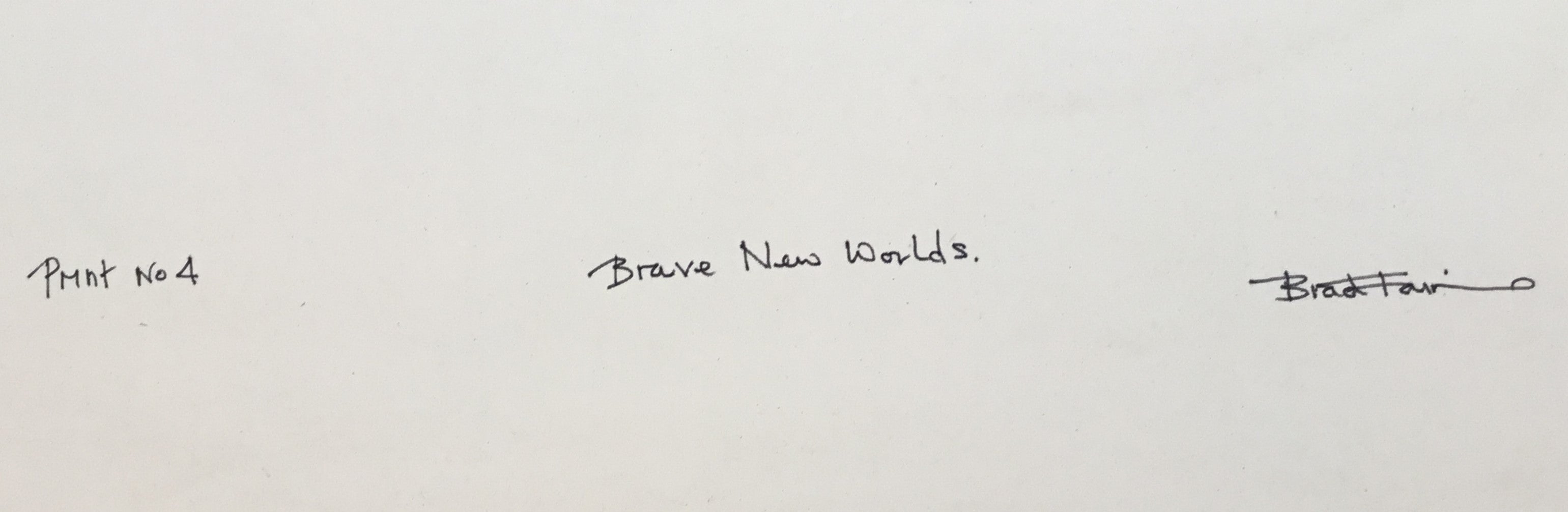 Brave New Worlds 4, 2024 by Brad Faine detail signature verso