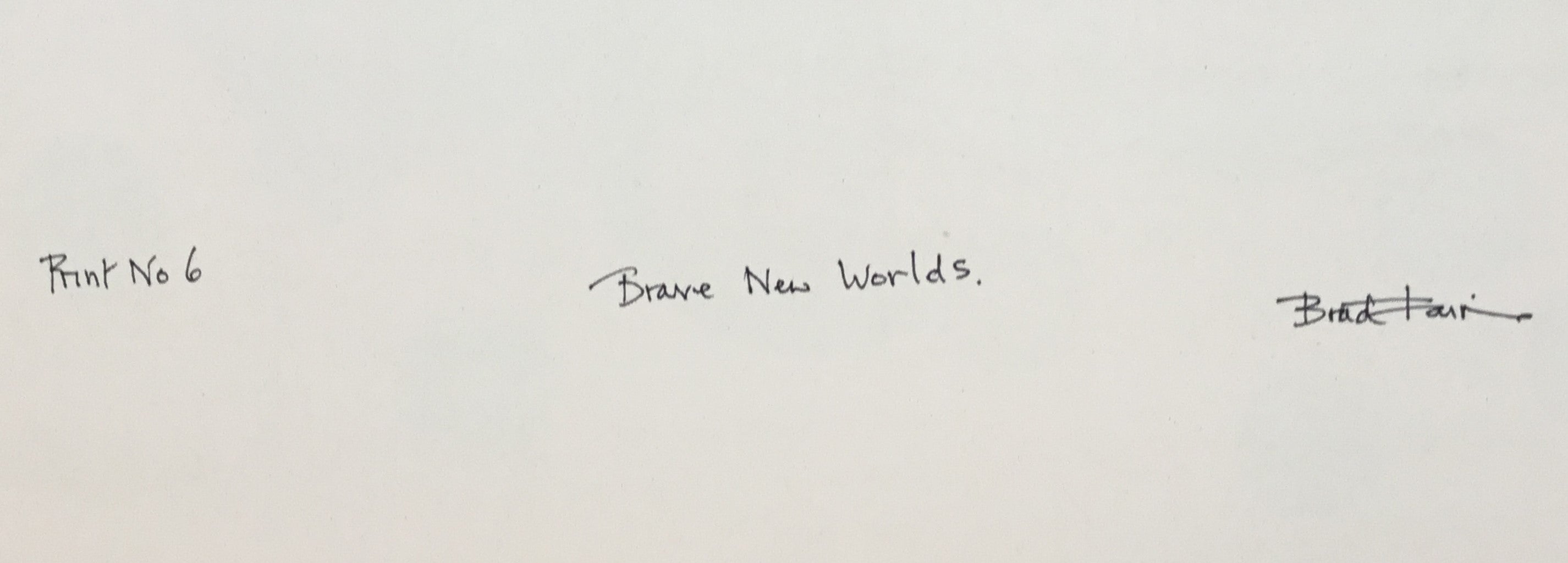 Brave New Worlds 6, 2024 by Brad Faine detail signature verso