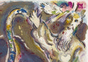 "He cast the rod on the ground..." (The Story of Exodus, M.448), 1966 by Marc Chagall - Detail