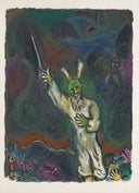 "Moses stretched his hand toward heaven..." (The Story of Exodus, M.452), 1966 by Marc Chagall