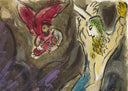 "Moses wrath waxed hote, and he cast the Tables..." (The Story of Exodus, M.461), 1966 by Marc Chagall - Detail