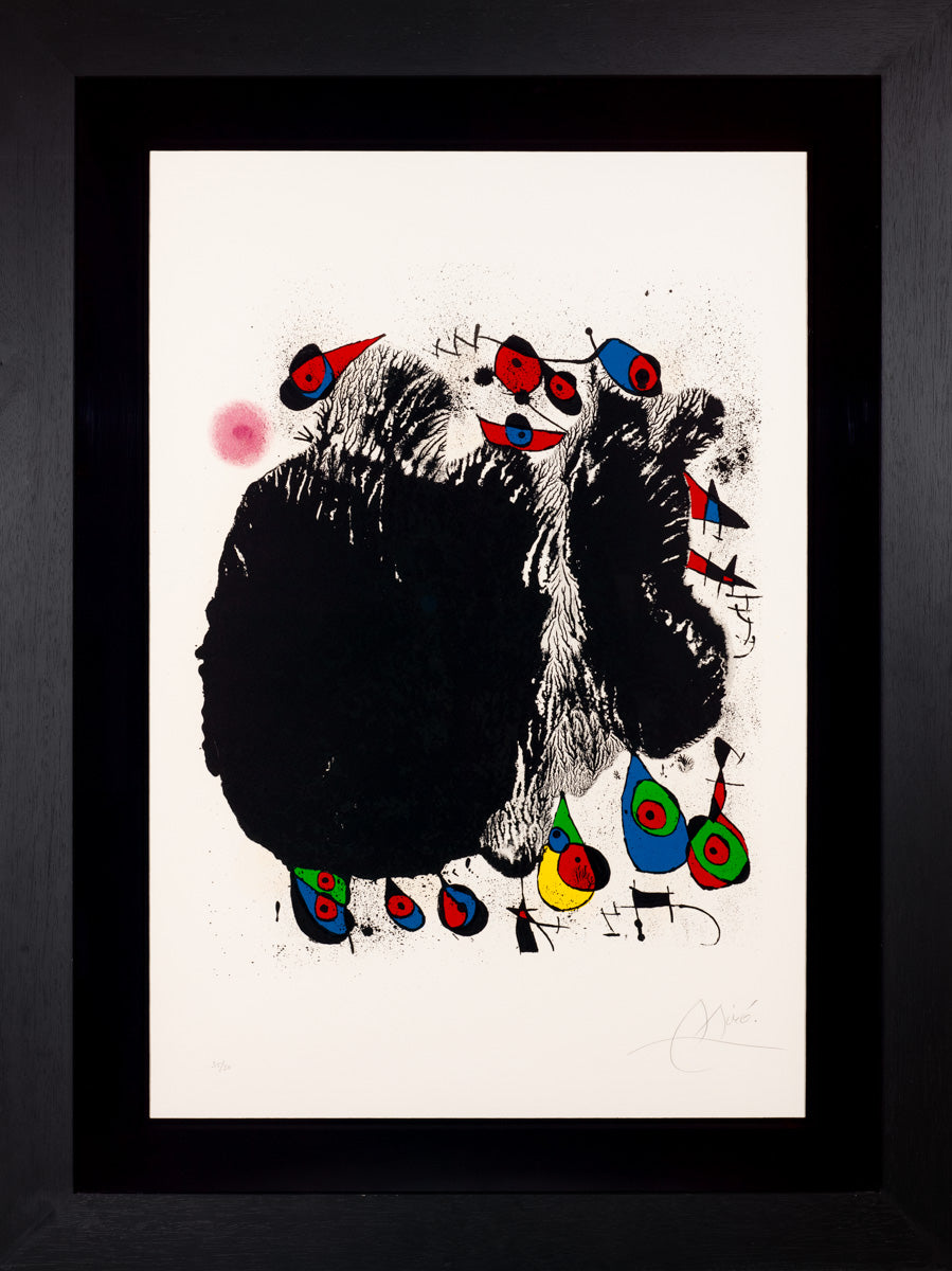 The Waterfall of Birds (M.701) by Joan Miró framed