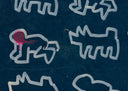 Untitled (Dogs & Babies on Blue Background), 1980 by Keith Haring