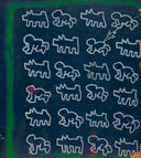 Untitled (Dogs & Babies on Blue Background), 1980 by Keith Haring