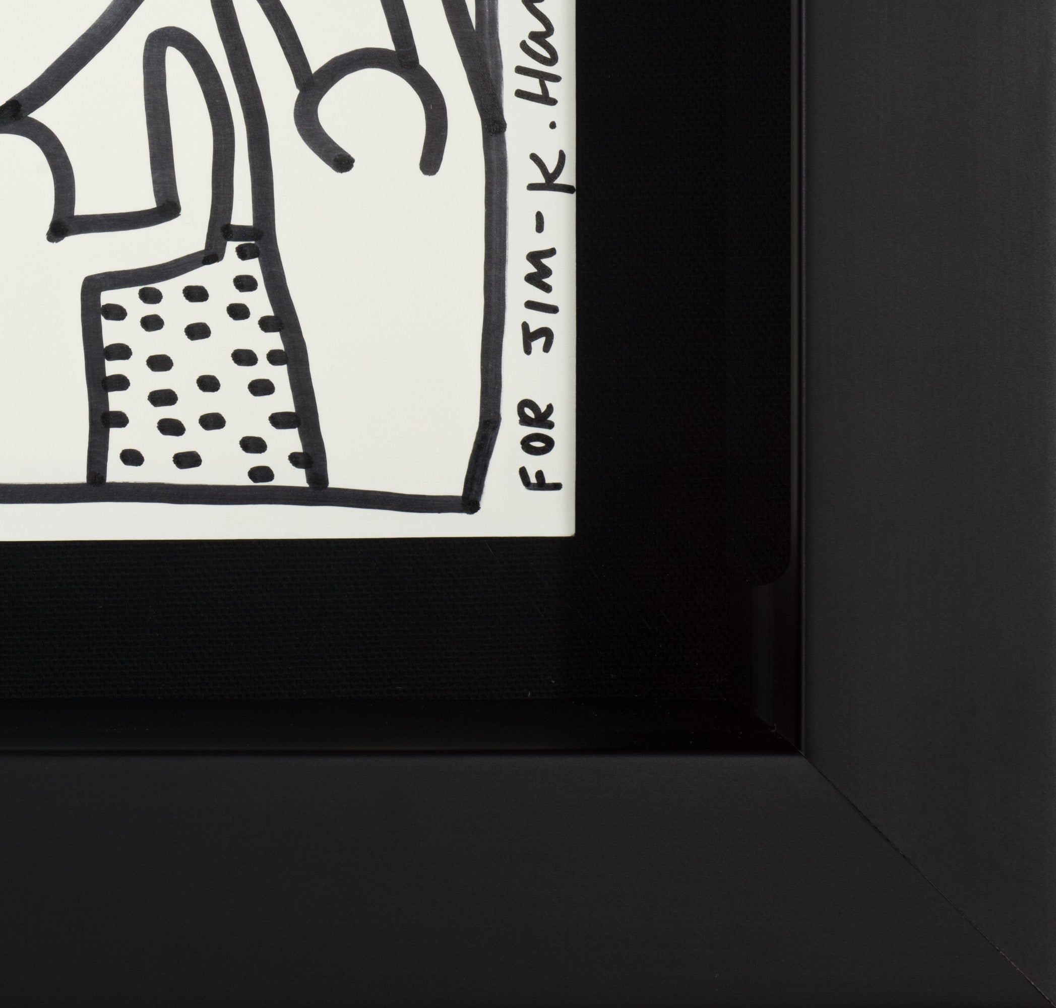 Keith  Haring - Untitled Dedicated for Jim-K Haring detail corner framed