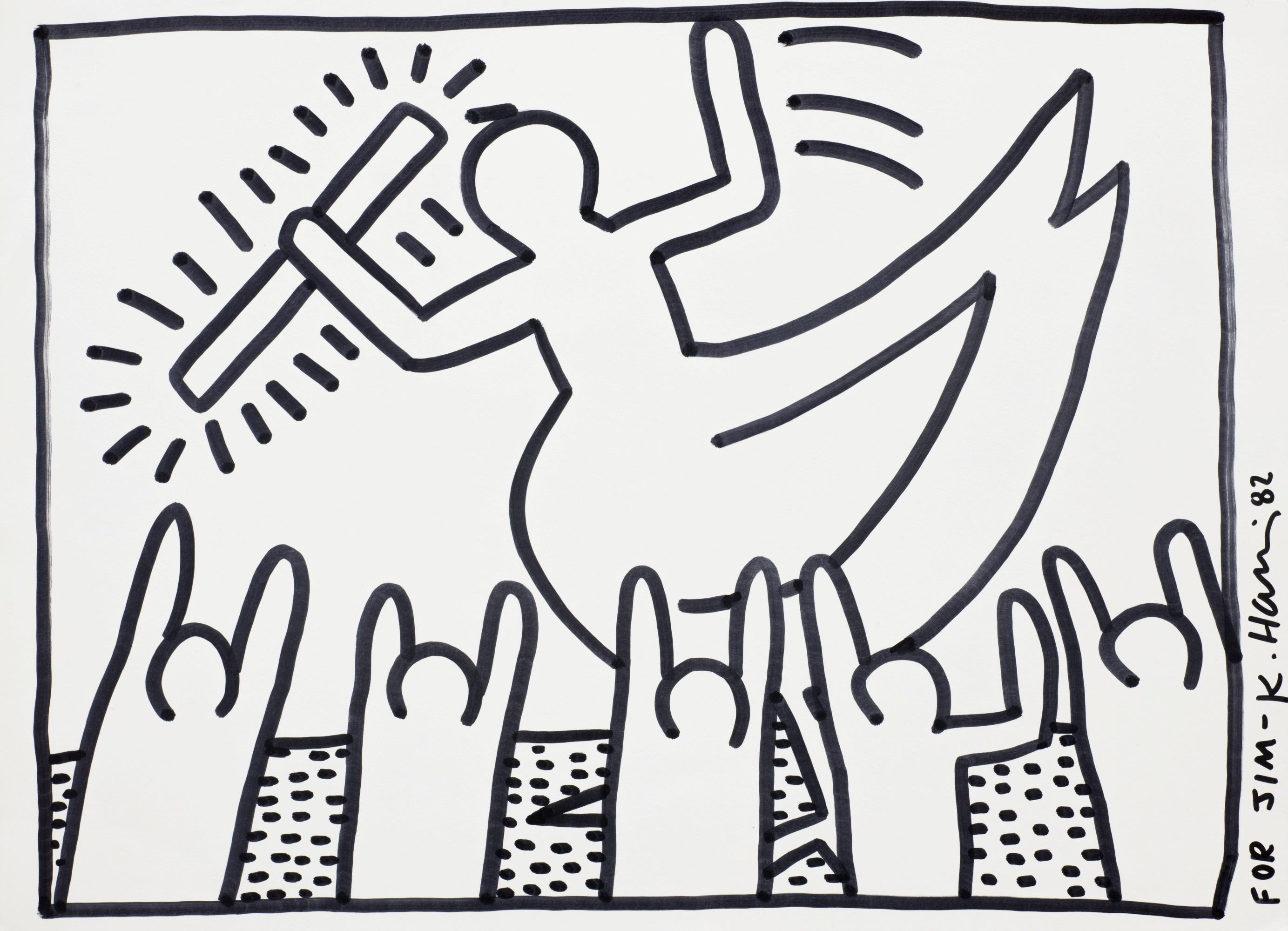 Keith  Haring - Untitled Dedicated for Jim-K Haring