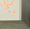 Keith Haring - Untitled (Orange Drawing), 1987 detail corner