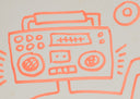 Keith Haring - Untitled (Orange Drawing), 1987 detail 1
