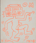 Keith Haring - Untitled (Orange Drawing), 1987