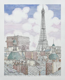 Paris. Rooftops with the View of Arc de Triomphe and Eiffel Tower, 2023