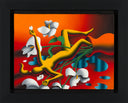 Golden are the Days of Memory, 2020 by Mark Kostabi framed