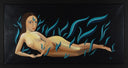 Reclining Nude in Cool Blue Flames, 2018