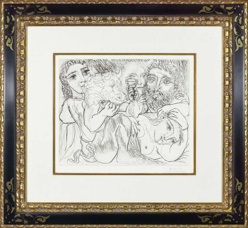 Minotaur, Drinking Sculptor, and Three Models (Vollard Suite, B.200) by Pablo Picasso