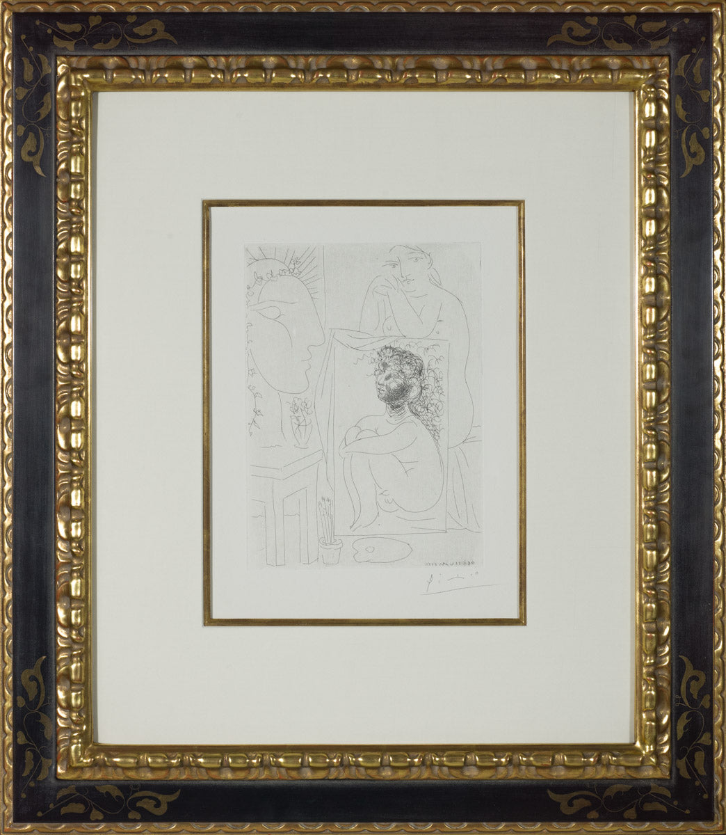 Seated Nude with Painting and Sculptured Head (Vollard Suite