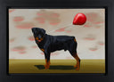 Balloon Dog III (Rottweiler), 2021 by Robert Deyber framed